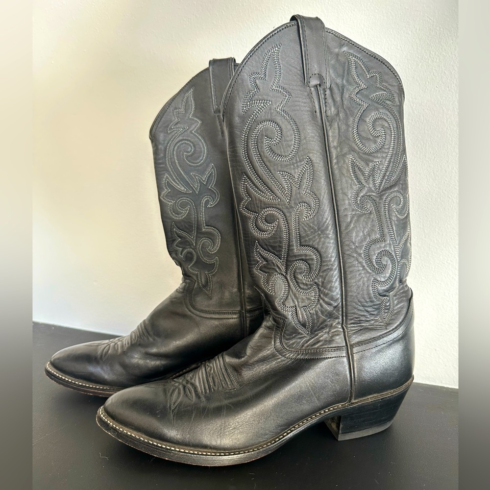 Justin black western cowboy boots 8.5D